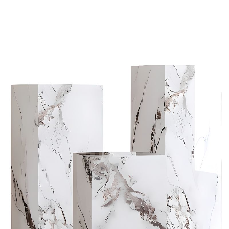Square Marble Pattern Display Table with Stone Top, 30 to 39 in/20 to 29 in Height, Unfinished Finish, and Up to 19 in Size