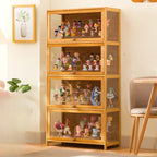 Bambusa Flooring Curio Cabinet with Stockroom, 4 Cabinets/3 Cabinets/2 Cabinets, 4 Shelves/3 Shelves/2 Shelves, 4 Doors/3 Doors/2 Doors