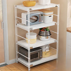 White Contemporary Standard Baker's Rack with Butcher Rack, Steel Frame, and Adjustable Shelves