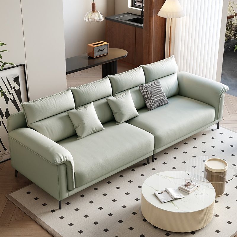 Standard Sofa in Pu with Light Gray/Sand/Off-White Upholstery and 3 Pillows