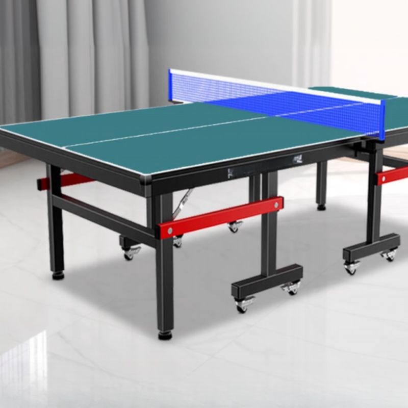 Indoor Emerald Green Synthetic Laminate Ping Pong Table with Included Table Tennis Paddle