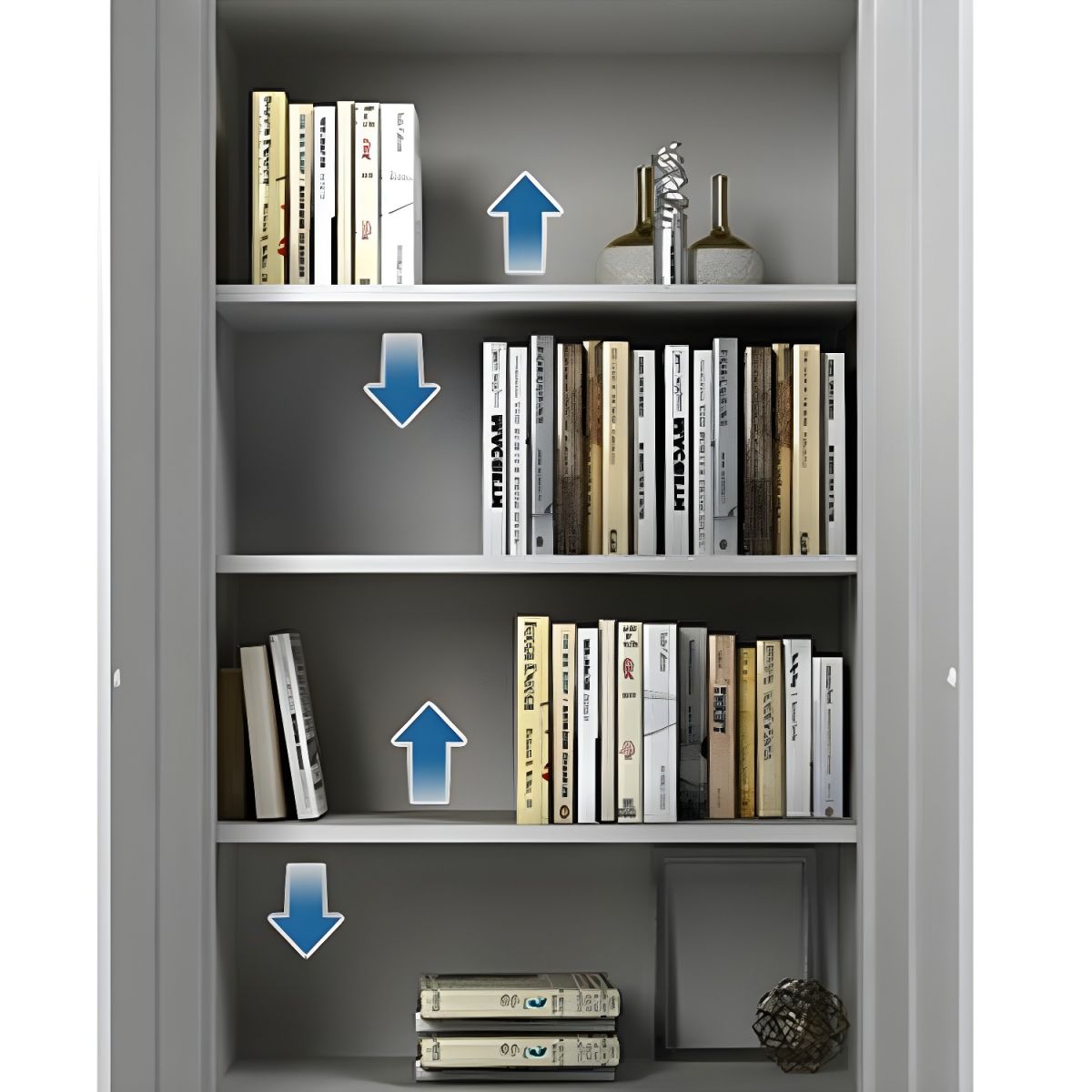 Fireproof White Steel Filing Cabinet with Adjustable Shelves & Key Lock Mechanism