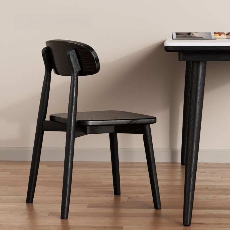 Art Deco Dinette Side Chair with Ventilated Back, Cushion Upholstery, and Natural Wood Legs
