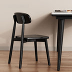 Art Deco Dinette Side Chair with Ventilated Back, Cushion Upholstery, and Natural Wood Legs
