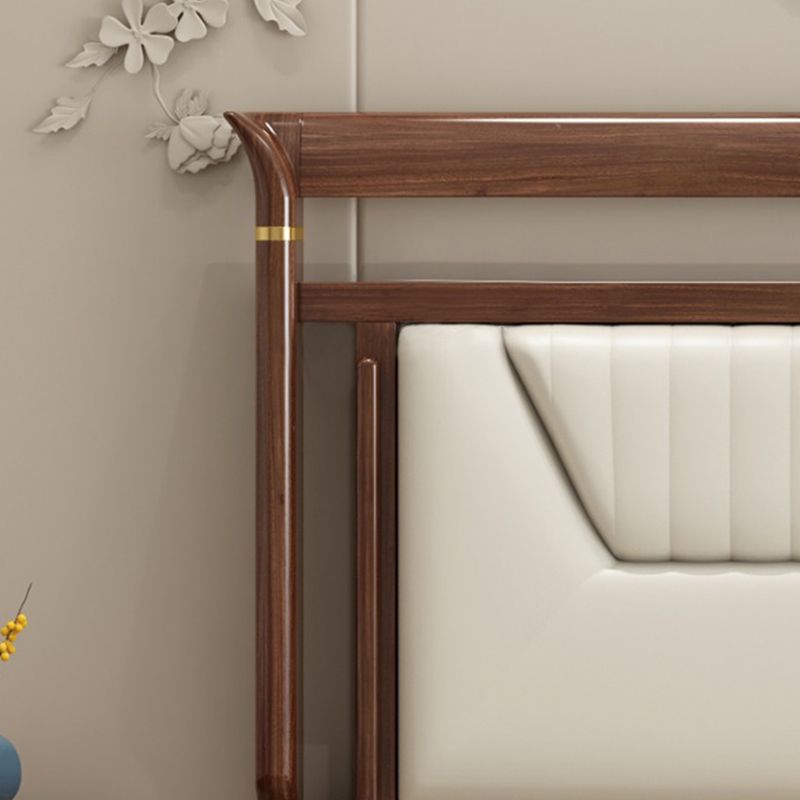 Trendy Panel Headboard in Natural Wood with No Distressing, Rectangle Shape for King/Queen/Full Bed, Featuring Sponge Upholstery and Standard Height