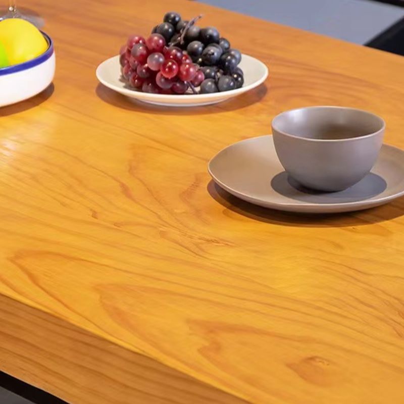 Trendy No Seating Square Edge Assembly Required Solid Wood Rectangle