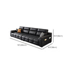 Modish Solid Color Stain Resistant Standard Sofa in Black, 4-seater/3-seater with 2 Pillows