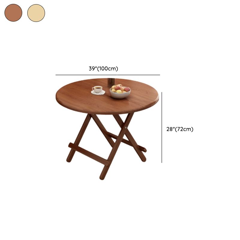 Veneer Dining Table with Crisscross Legs, Scratch-repellent and Foldable, for 4 People/2 People