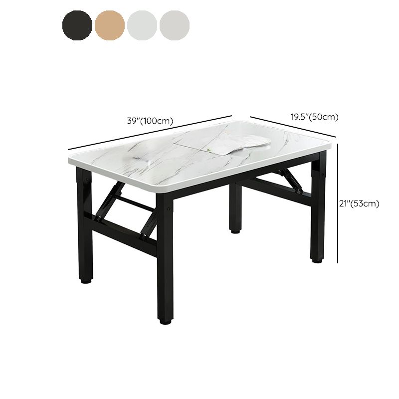 Trendy Folding Rectangle Flip-top Table in Midnight Black with Crack Resistant Laminate Top