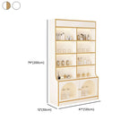 Fitted Detached Ground Display Stand in Wood with 5 Shelves, Locker and Open-air Storage in a Trendy Style