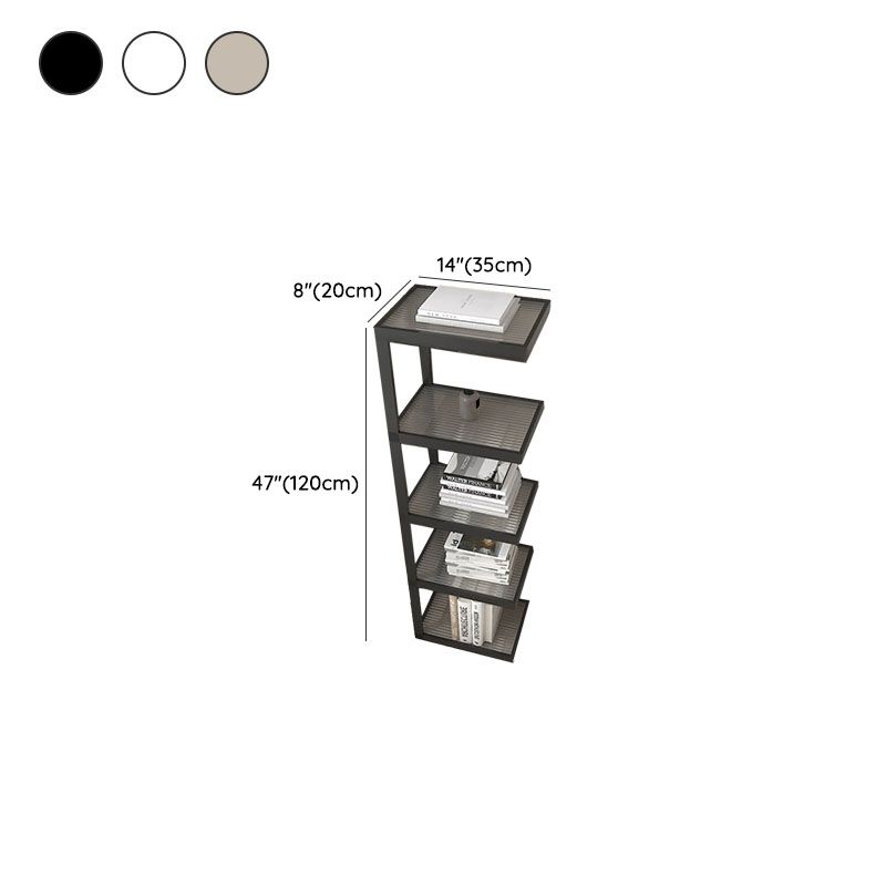 Minimalist Glass Nightstand with Steel Frame - Sleek Open Storage for Bedroom Essentials