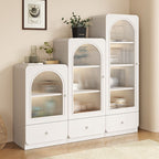 Rectangular Accent Cabinet with Closet, Glazed Door, Cabinet Knobs, Chalk/Sepia Top, Soft Close Drawer, and Stain Resistant Finish