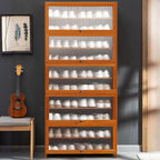 Wenge Brown Bamboo Dustproof Shoe Console 10 Tiers/8-tier/6 Tiers