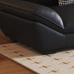 Contemporary Modern Solid Color Scratch-durable/Water Resistant Standard/Single Sofa in Midnight Black, Seats 3/5/4 with 2/1 Pillows