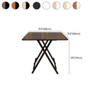 Panel Wood Dining Table with Crossed Legs, No Extra Durability, Foldable Square Top for 2-seater