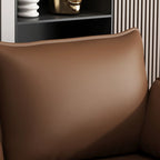 Drawing Room Sofa in Pu Leather with Cerulean/Mocha/Off-White Armrest