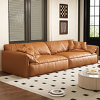 Modish Solid Color Water Resistant Standard Sofa/Single Sofa in Light Brown with 4-seater/5 Person/1 Person Capacity and 2 Pillows/1 Pillow