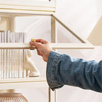 Ivory Rectangular Organizing Shelf with 6-Shelf, Vertical/Lateral Filing, Polymer Door, Closed Back