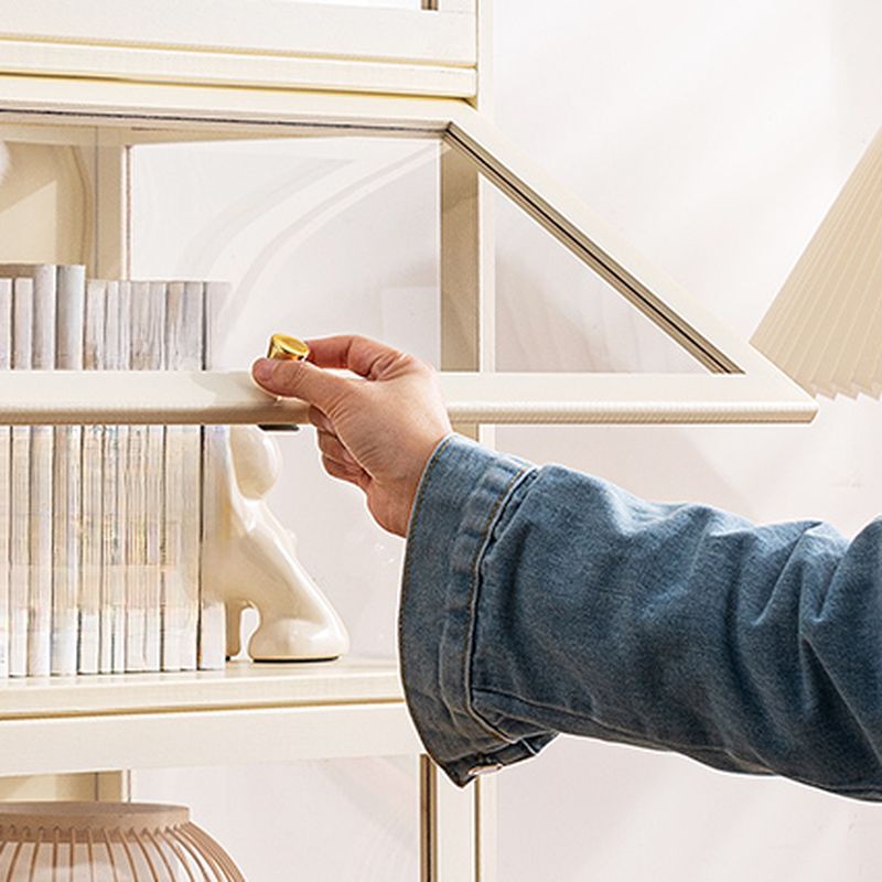 Ivory Rectangular Organizing Shelf with 6-Shelf, Vertical/Lateral Filing, Polymer Door, Closed Back
