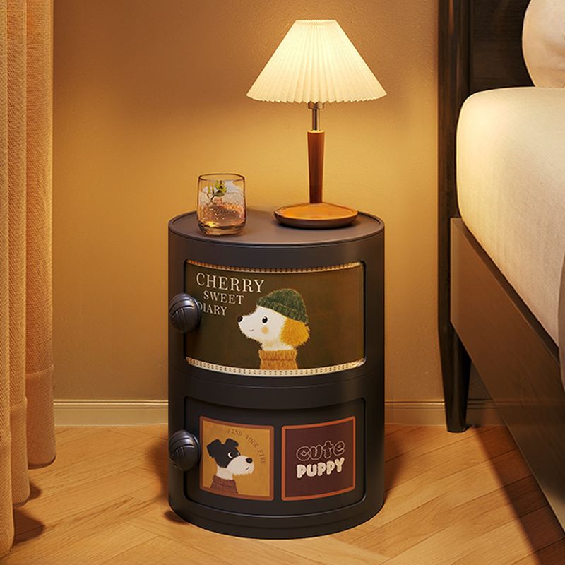 Modern Simple Style Detached Accent Cabinet with Closet, Synthetic Countertop, Cabinet Knobs, and Midnight Black/Chalk Top Color