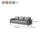 3-Seater Faux Leather Sofa Mid Century Loose Back Square Arm Settee