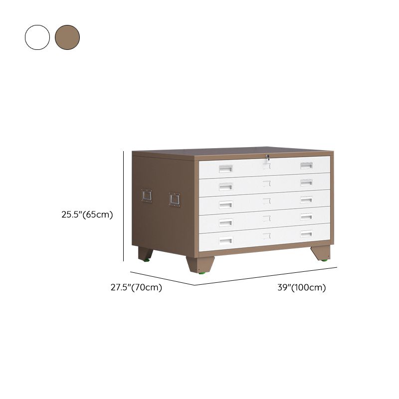 Art Deco Steel Non-flammable Horizontal Filing Cabinet/Vertical Filing Cabinet with Soft Close and Key Lock