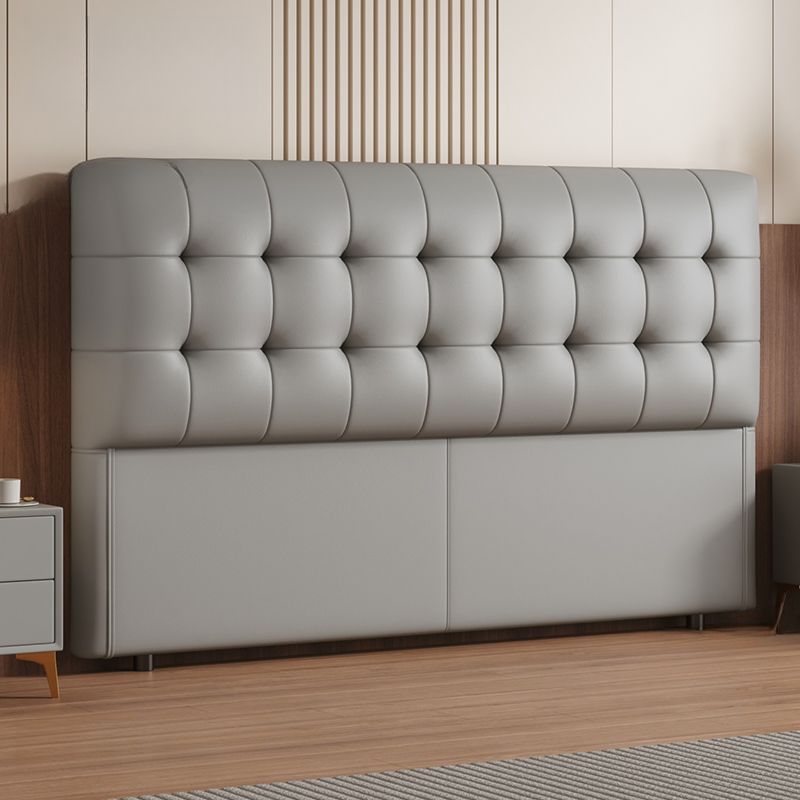 Trendy Panel Headboard with No Distressing, Piled Tufted Rectangle Design for King/Queen/Full Bed, Featuring Sponge Upholstery and Standard Height