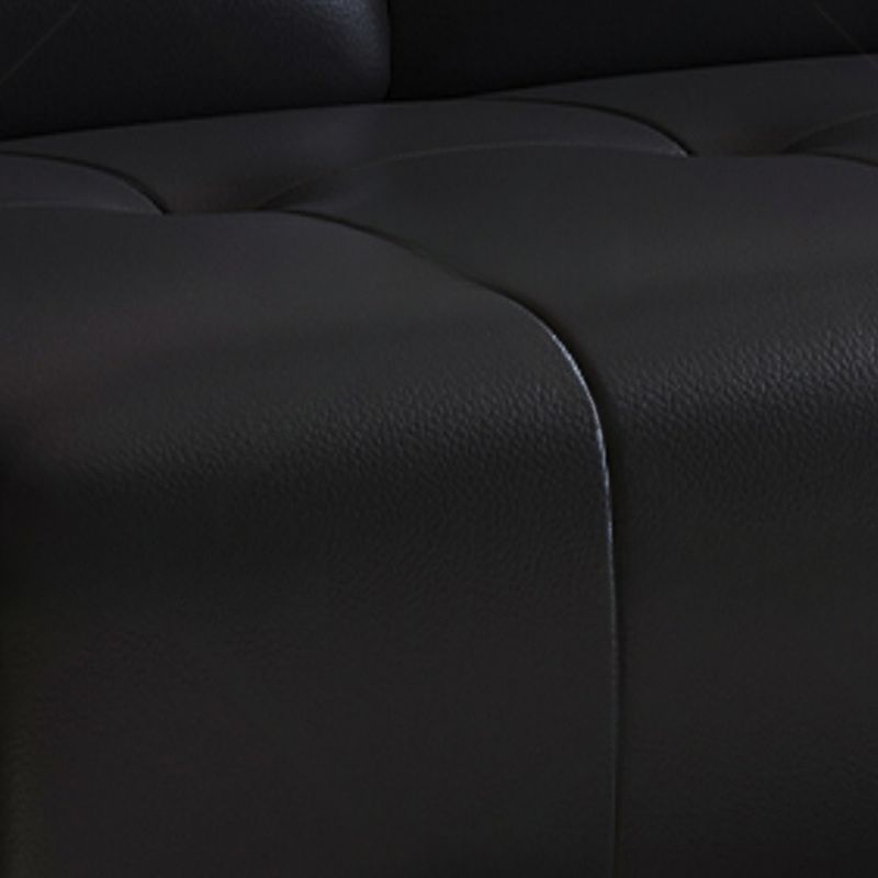 Contemporary Modern Stain Resistant Midnight Black Solid Color Sofa/Single Sofa with 2 Pillows/1 Pillow for Seats 4/2-seater/Seats 3