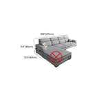 Modish Solid Color Tear Resistant Standard Sofa in Light Gray with Seats 5/Seats 4/Seats 3, Receptacle Storage, and 2 Pillows