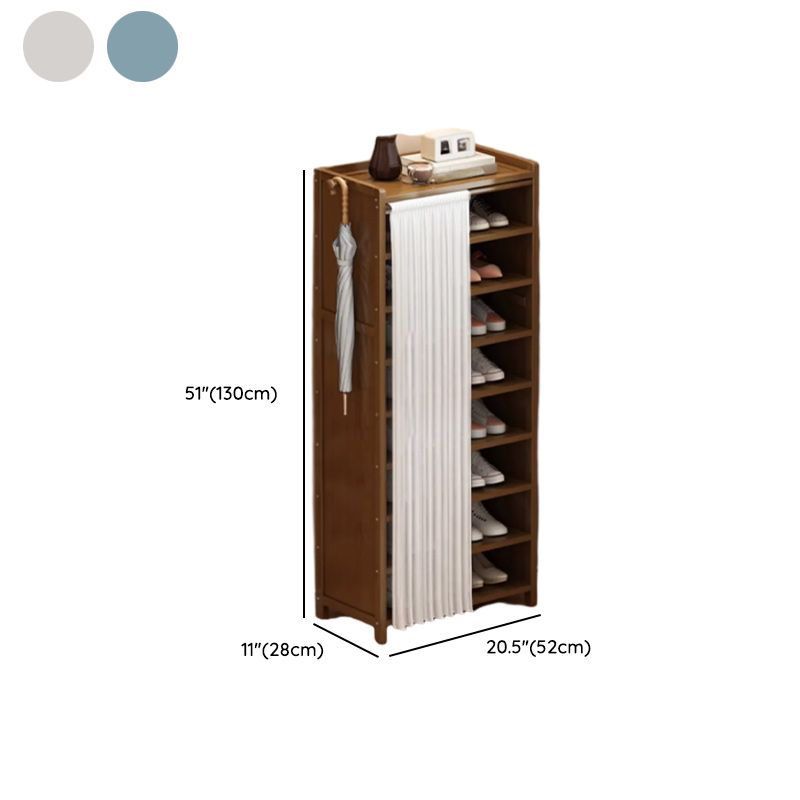 Art Deco Bambusa Rectangle Shoe Rack with 7 Shelves/6 Shelves/5 Shelves, Floor Mounted for 11-20 Pairs/1-10 Pairs/21-30 Pairs in Drawing Room