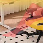 Modern Simple Style Wingbacked Chair, Upholstered, with Flexible Height, Nylon Frame in Ink, Adjustable Backrest, and Glide Movement