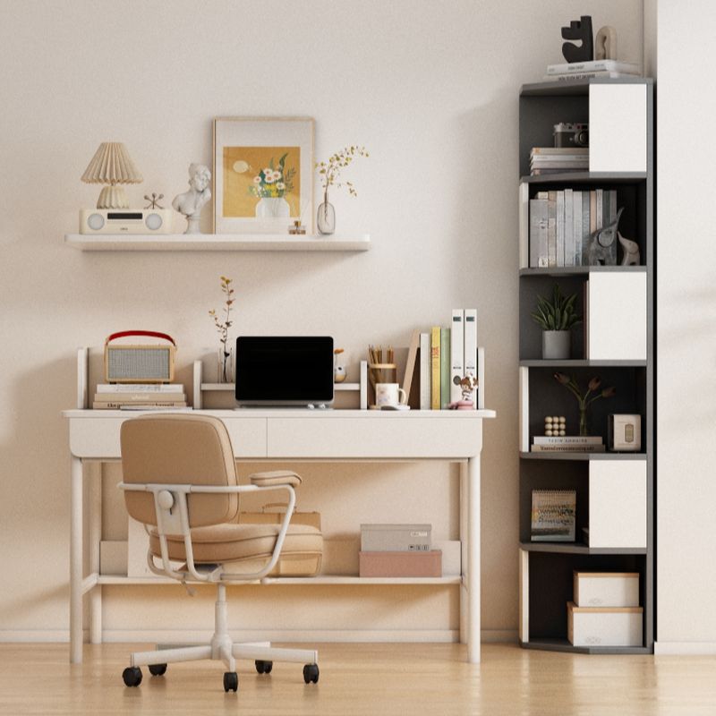 Modern Simple Style Nook Decorative Cabinet with 7/6/5 Exterior Shelves, Laminate Countertop in Light Gray/Chalk/Sand