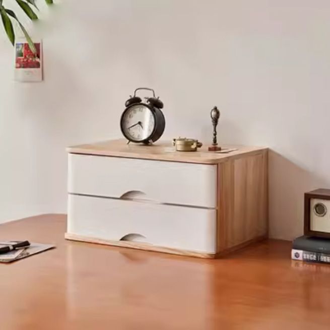 Free Standing Horizontal Filing Cabinet/Vertical Filing Cabinet in Wood with 1 Shelf and Drawer in a Simplistic Style