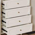 Chalk Casual Raw Wood Combo Dresser with 4/5 Drawers, Hutch, 3 Interior Shelves, Horizontal/Vertical
