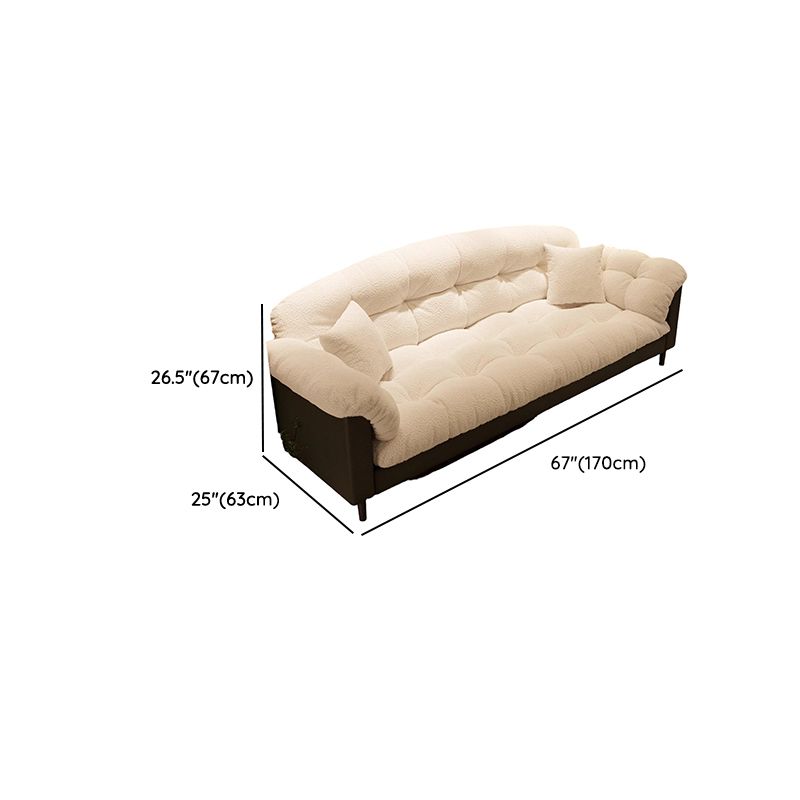 Modern Standard Sofa in Midnight Black/Dove Grey/White with Armrest