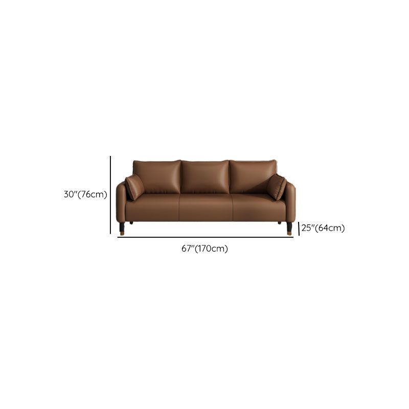 Drawing Room Sofa in Pu Leather with Cerulean/Mocha/Off-White Armrest
