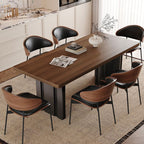 Ink Double Pedestal Stone Dining Table for 6-8, Anti-Fouling Sintered Stone Tabletop
