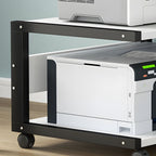 Ultra-Functional Compact Printer Stand with Locking Casters, Wood Material, Limited Warranty