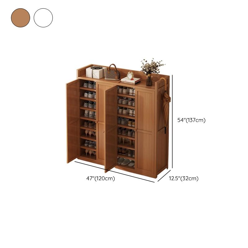 Bambusa 7-tier/6 Tiers/8-tier Shoe Displays with Horizontal Sloping Shelves and Dustproof Cover