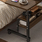 Trendy Engineered Wood Laptop Cart with Flexible Height and Casters
