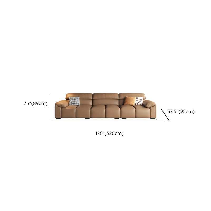 Mocha Full Grain Leather Standard/Single Sofa with 3/1 Pillows