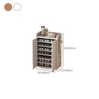 Bambusa 7-tier/6 Tiers/8-tier Shoe Displays with Horizontal Sloping Shelves and Dustproof Cover