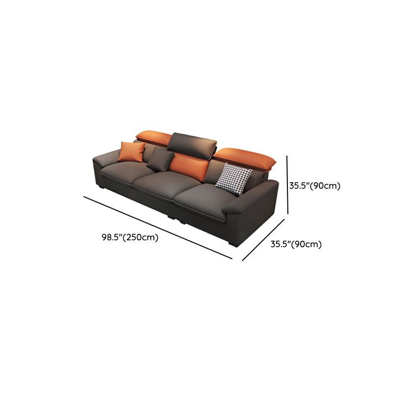 Drawing Room Standard Sofa in Midnight Black with Armrest and 4/3 Pillows