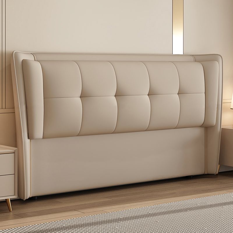 Trendy Panel Headboard with No Distressing, Piled Tufted Rectangle Design for King/Full Bed, Featuring Sponge Upholstery and Standard Height