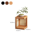 2 Tiers Square Natural Wood Plant Stand Side Table with 2 Shelves in a Solid 1 Piece Set