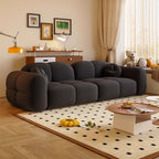 Trendy Solid Color Stain Resistant Loveseat in Grey/Emerald Green/Beige with Arm, Seats 2 with 2 Pillows