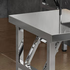Stainless Steel Trendy Folding Rectangle/Square Foldable Banquet Table, Rust Resistant with Stainless Alloy Top