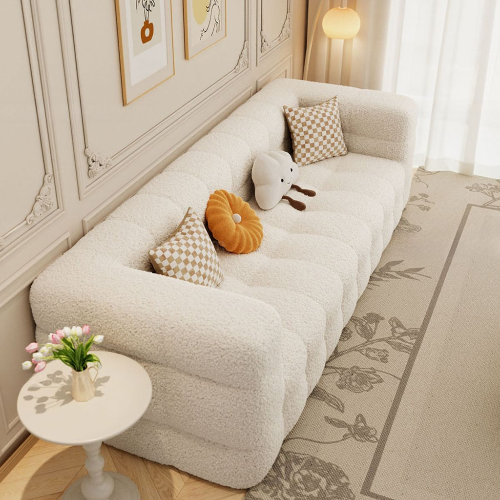 Trendy Solid Color Stain Resistant Standard Sofa in Black/Grey/Amber Color, Seats 3