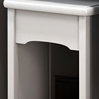 Simple Standard Auburn/Chalk Timber Vanity Set with Drawers, Standing Mirror and Seat