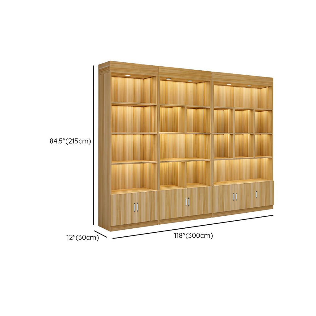 Multi-shelf Modern & Contemporary Style Wood Hutch Cabinet for Living Room